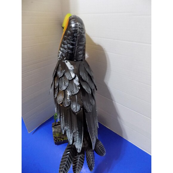 NEW Metal Toucan Parrot Sculpture Statue Figurine Tropical Decor Birds Macaw - Picture 5 of 7
